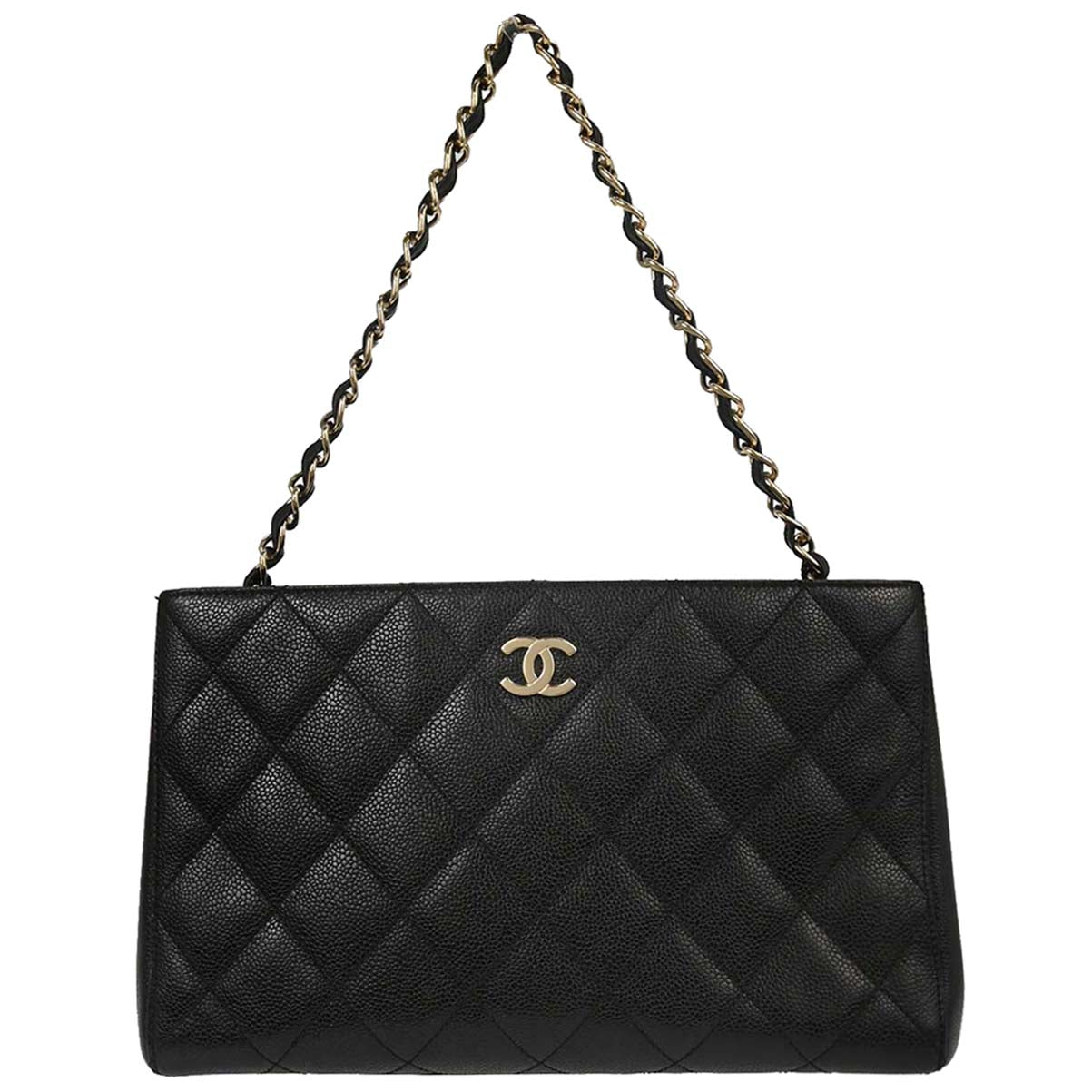 Chanel 2002-2003 Black Caviar Skin Tote Handbag