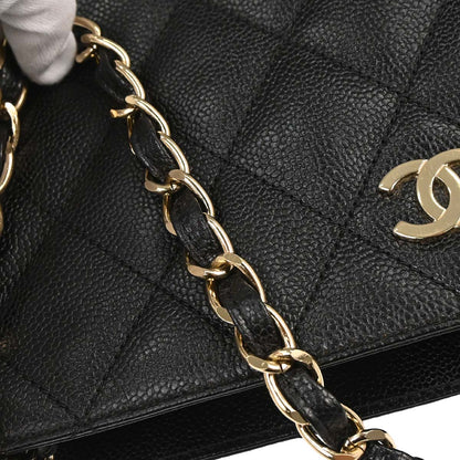 Chanel 2002-2003 Black Caviar Skin Tote Handbag