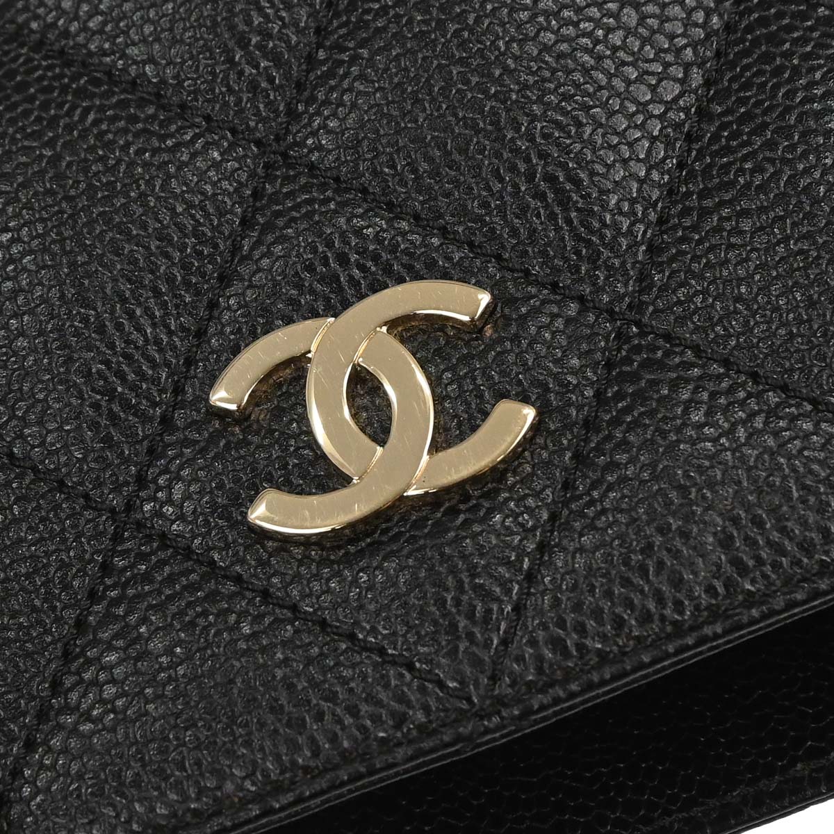 Chanel 2002-2003 Black Caviar Skin Tote Handbag