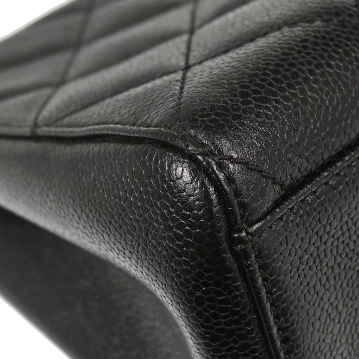 Chanel 2002-2003 Black Caviar Skin Tote Handbag