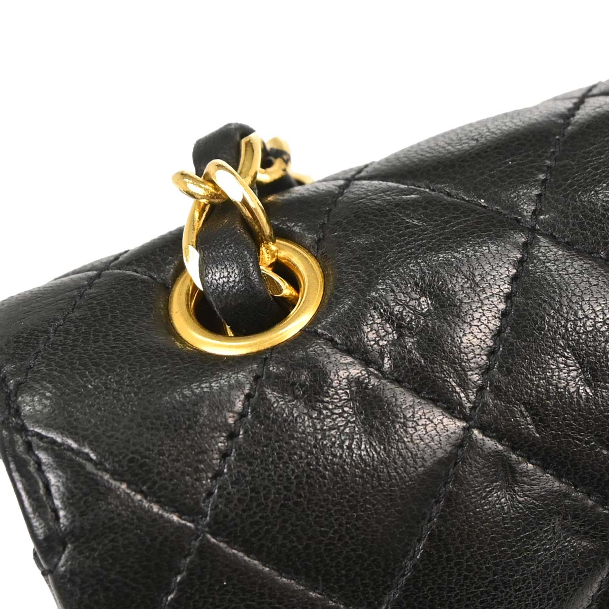 Chanel 1989-1991 Black Lambskin Single Flap Shoulder Bag