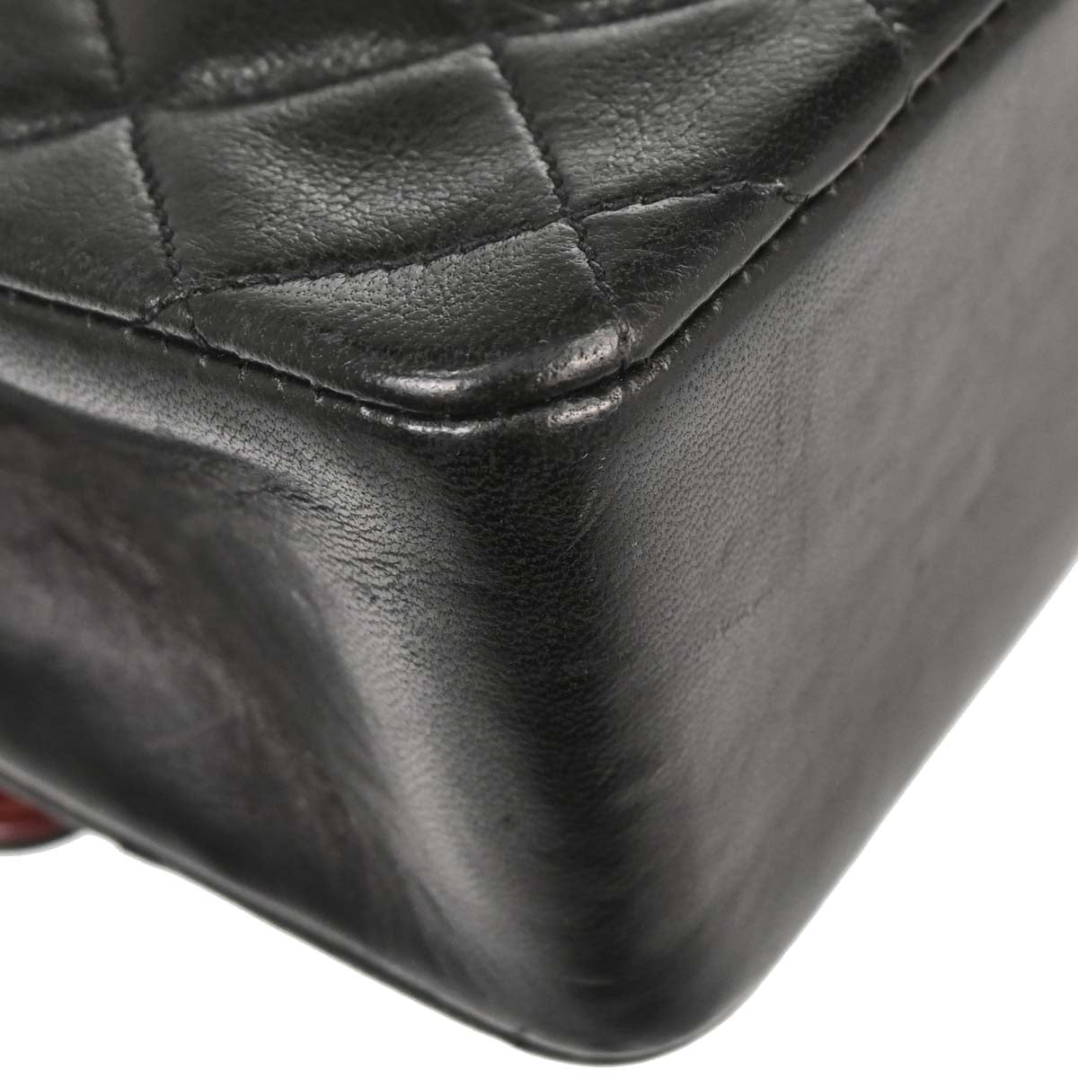 Chanel 1989-1991 Black Lambskin Single Flap Shoulder Bag