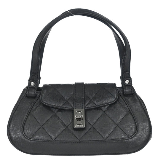 Chanel 2005-2006 Black Caviar Skin Mademoiselle Lock Handbag
