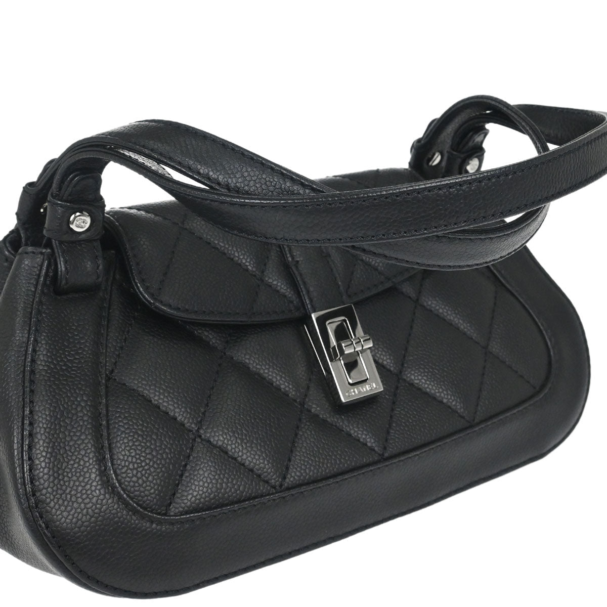 Chanel 2005-2006 Black Caviar Skin Mademoiselle Lock Handbag