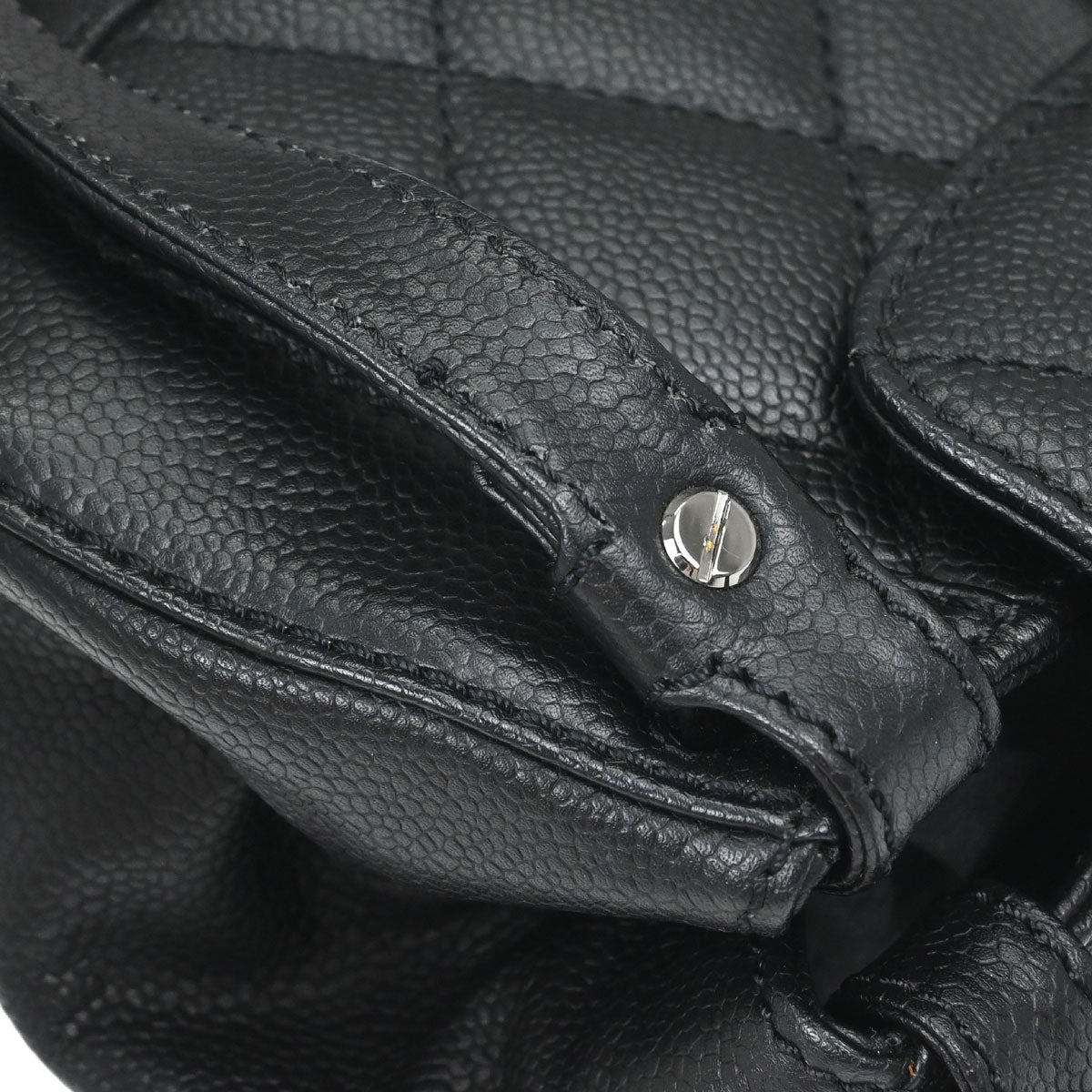 Chanel 2005-2006 Black Caviar Skin Mademoiselle Lock Handbag