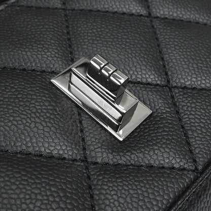 Chanel 2005-2006 Black Caviar Skin Mademoiselle Lock Handbag