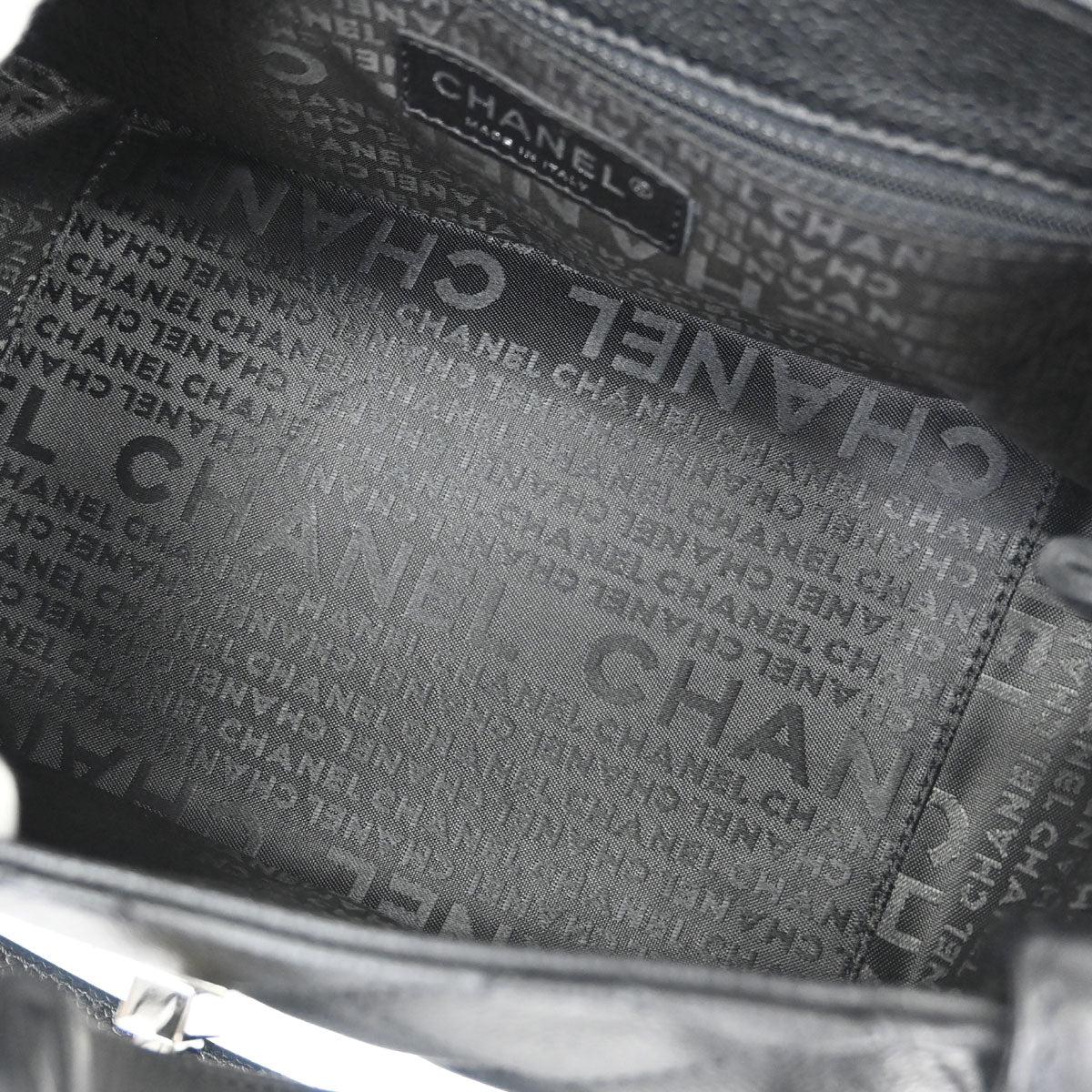 Chanel 2005-2006 Black Caviar Skin Mademoiselle Lock Handbag