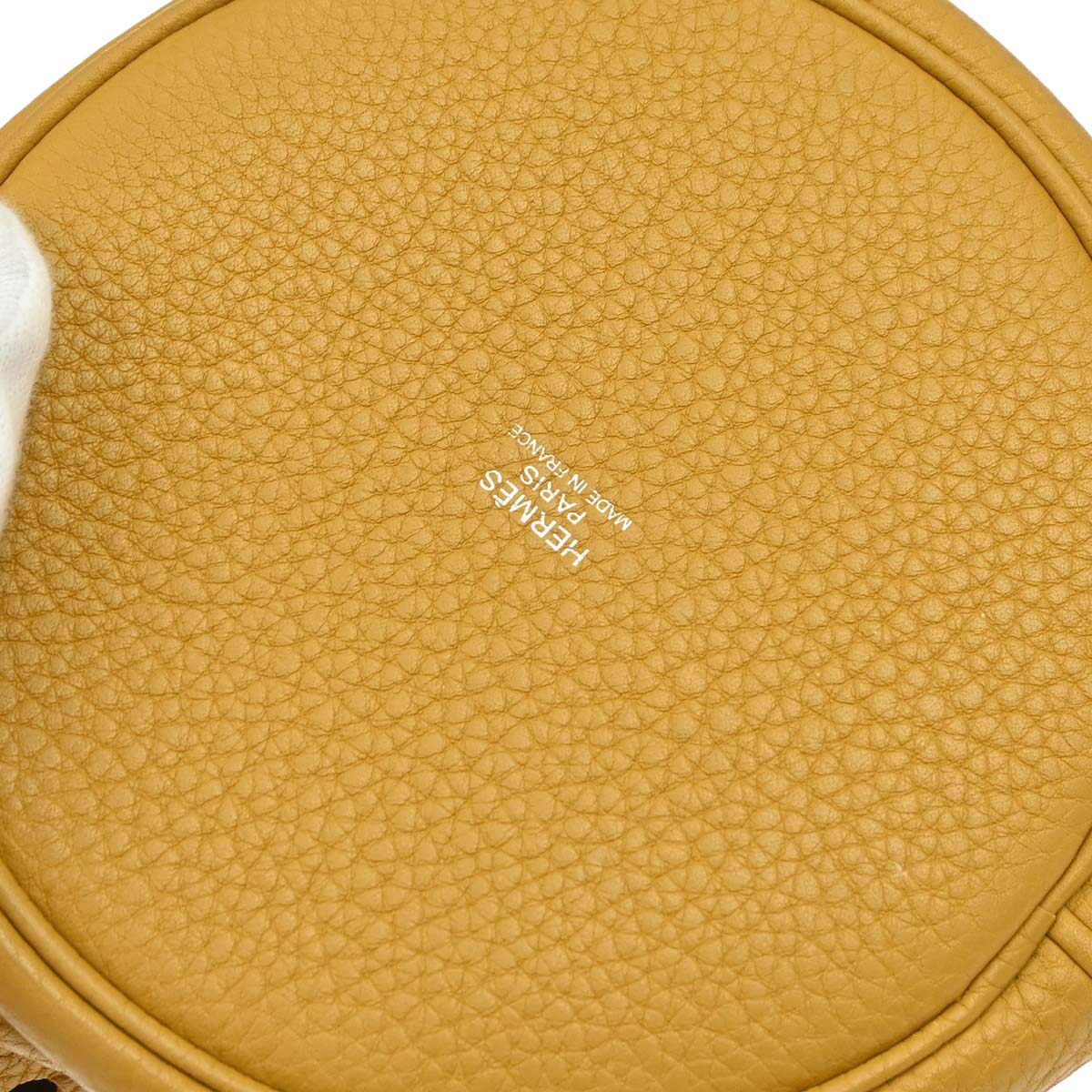 Hermes Curry Taurillon Clemence Mangeoire PM Handbag