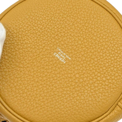 Hermes Curry Taurillon Clemence Mangeoire PM Handbag