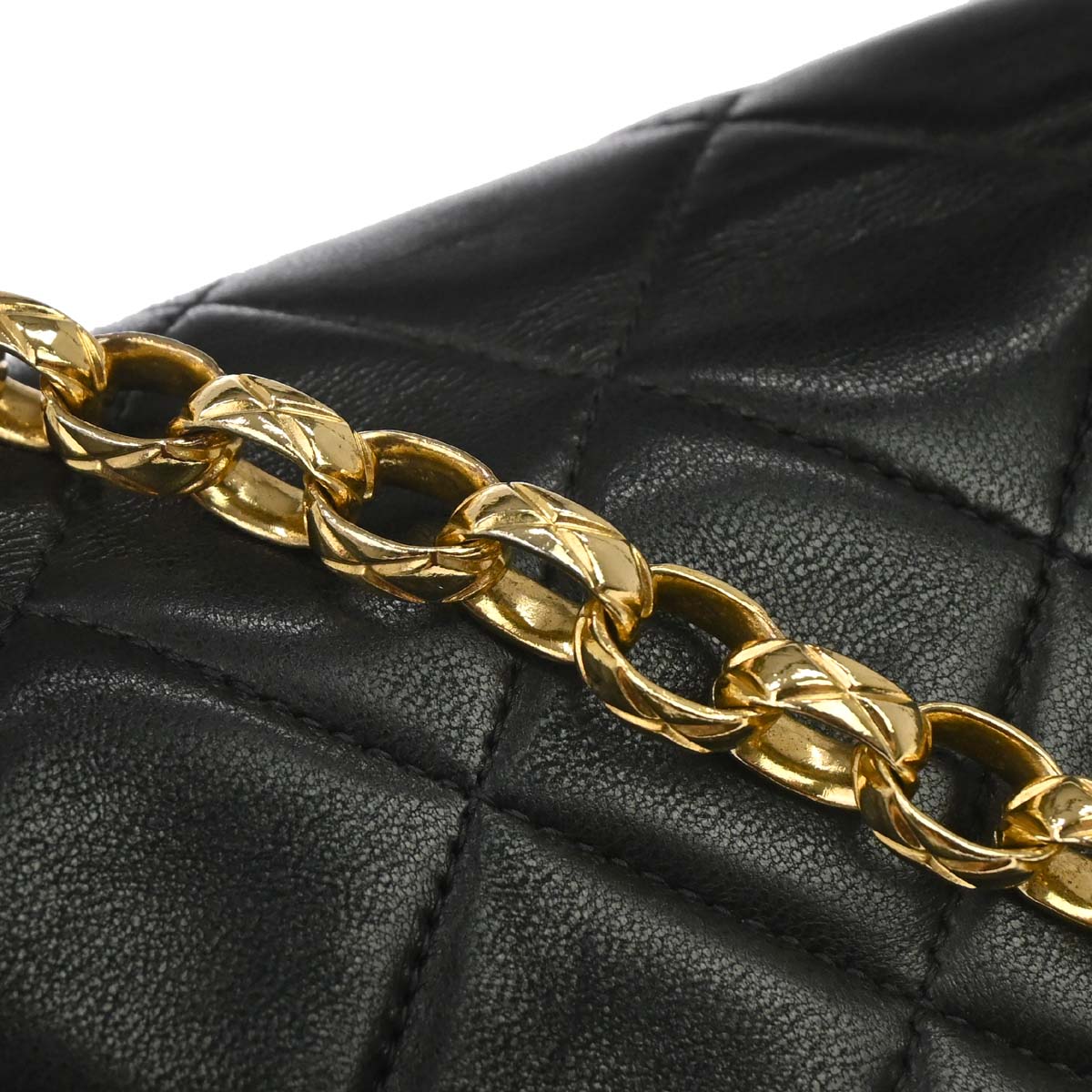 Chanel Black Lambskin Single Flap Shoulder Bag