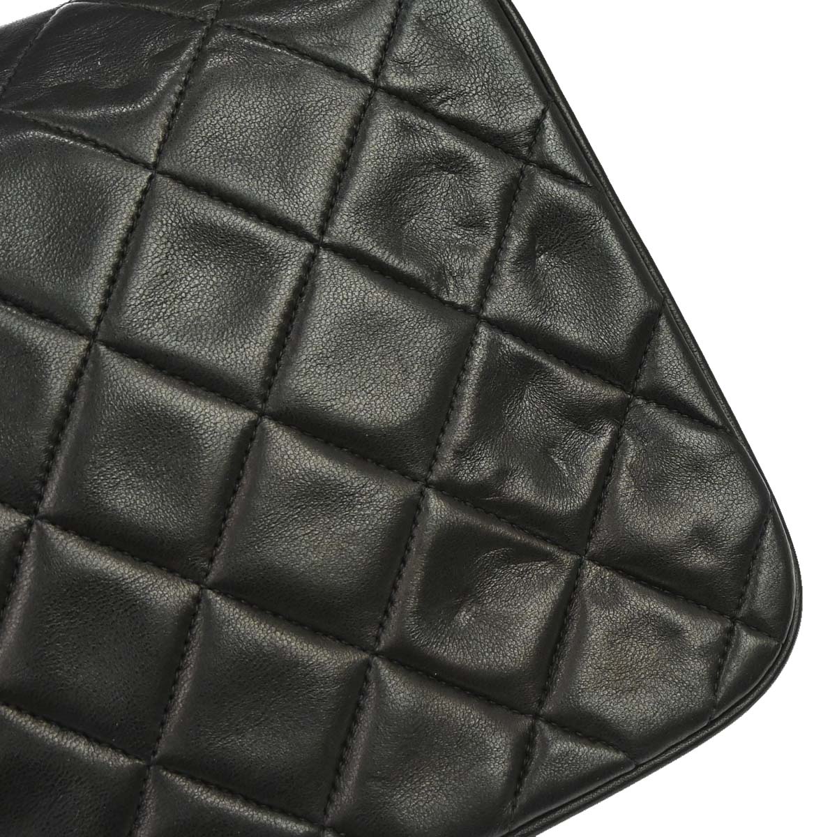 Chanel Black Lambskin Single Flap Shoulder Bag