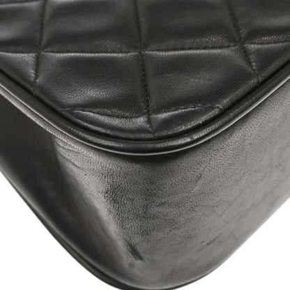 Chanel Black Lambskin Single Flap Shoulder Bag