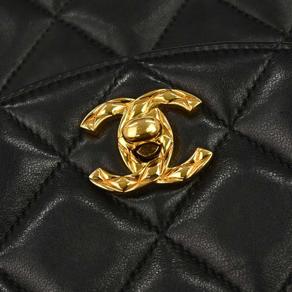 Chanel Black Lambskin Single Flap Shoulder Bag