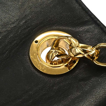 Chanel Black Lambskin Single Flap Shoulder Bag