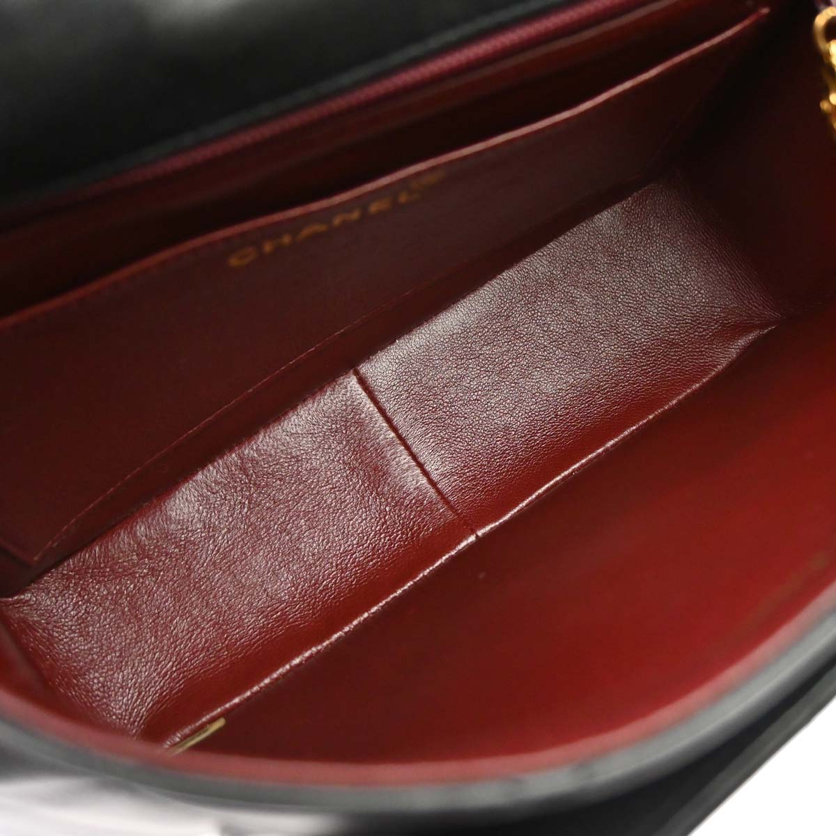 Chanel Black Lambskin Single Flap Shoulder Bag
