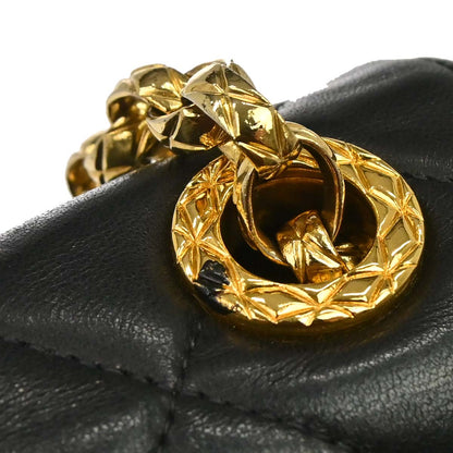 Chanel Black Lambskin Single Flap Shoulder Bag
