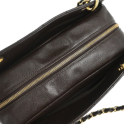 Chanel 2002-2003 Brown Caviar Skin Petite Timeless Tote PTT Chain Handbag