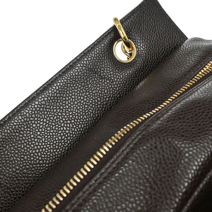 Chanel 2002-2003 Brown Caviar Skin Petite Timeless Tote PTT Chain Handbag