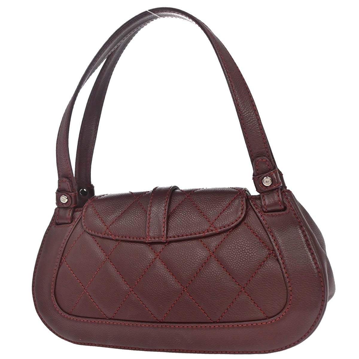 Chanel 2005-2006 Bordeaux Caviar Skin Mademoiselle Lock Handbag