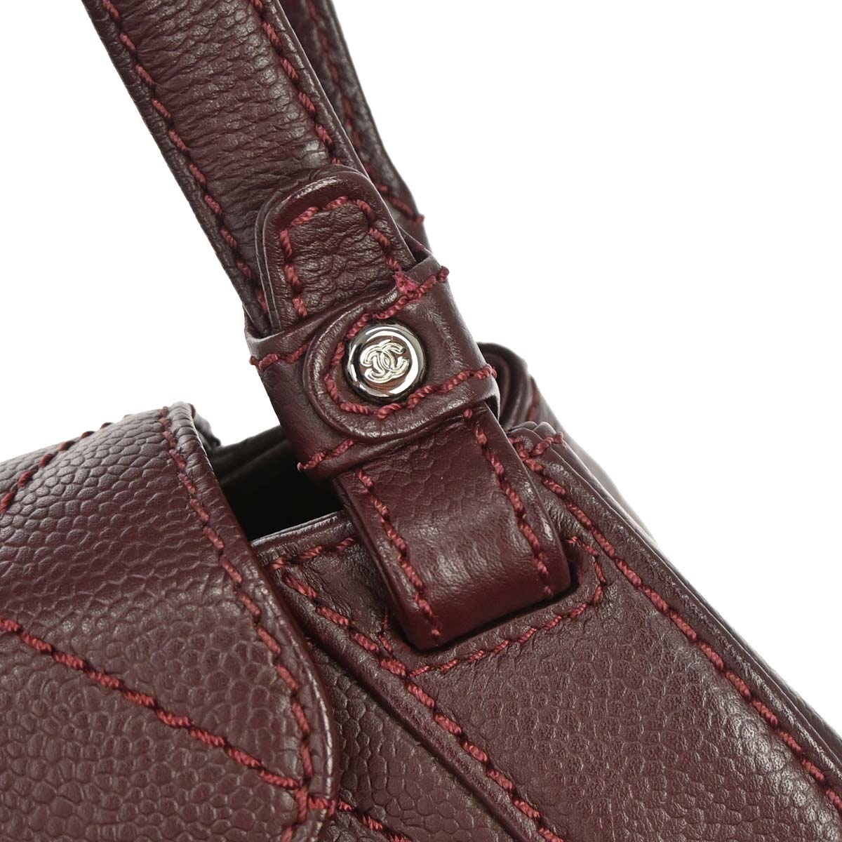 Chanel 2005-2006 Bordeaux Caviar Skin Mademoiselle Lock Handbag