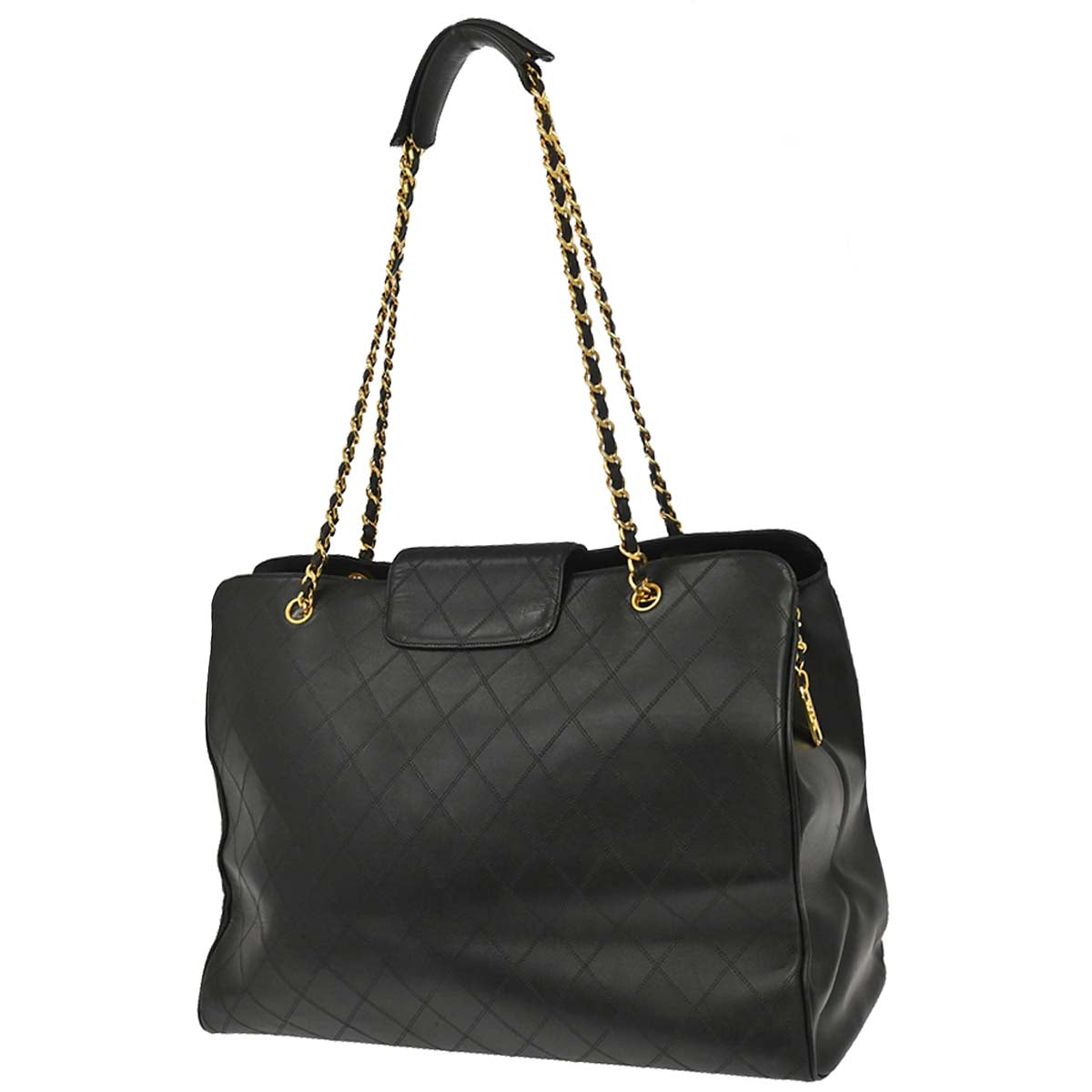 Chanel 1994-1996 Black Lambskin Bicolore Supermodel Shoulder Bag