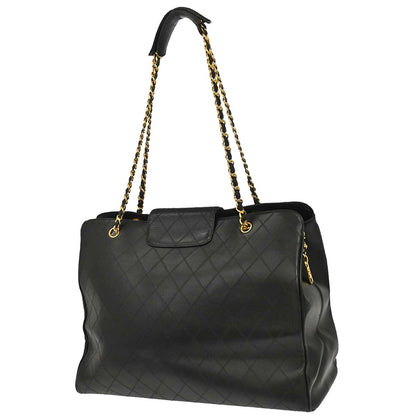 Chanel 1994-1996 Black Lambskin Bicolore Supermodel Shoulder Bag