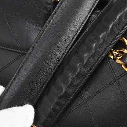 Chanel 1994-1996 Black Lambskin Bicolore Supermodel Shoulder Bag