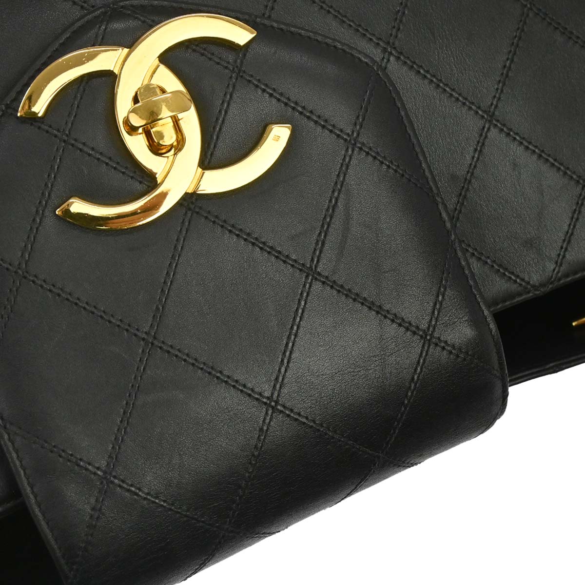 Chanel 1994-1996 Black Lambskin Bicolore Supermodel Shoulder Bag