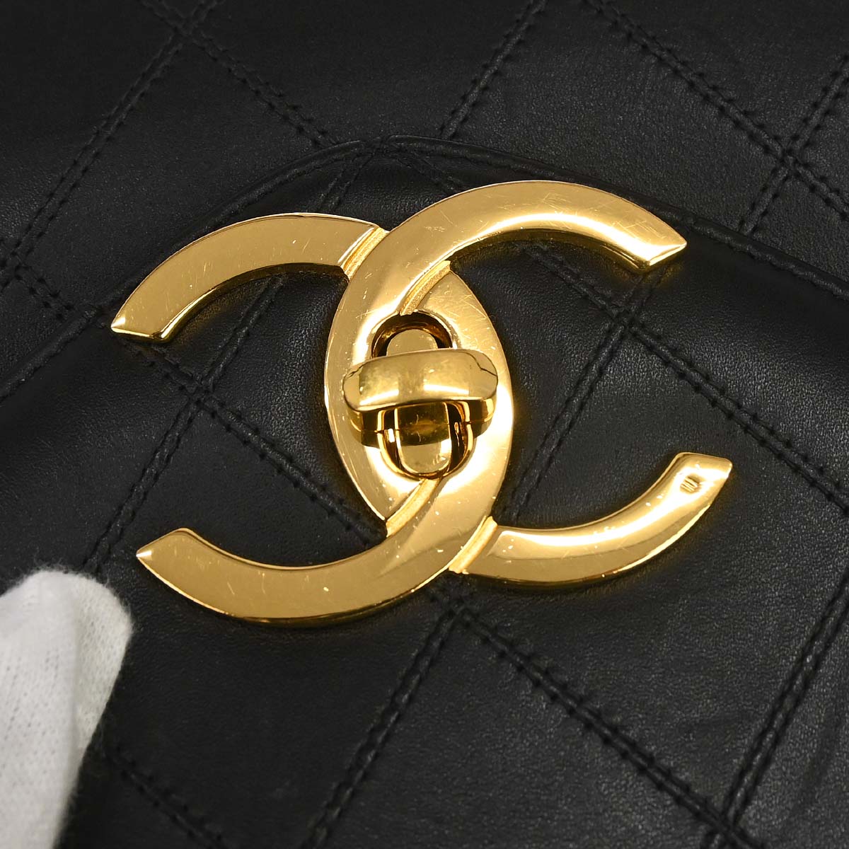Chanel 1994-1996 Black Lambskin Bicolore Supermodel Shoulder Bag