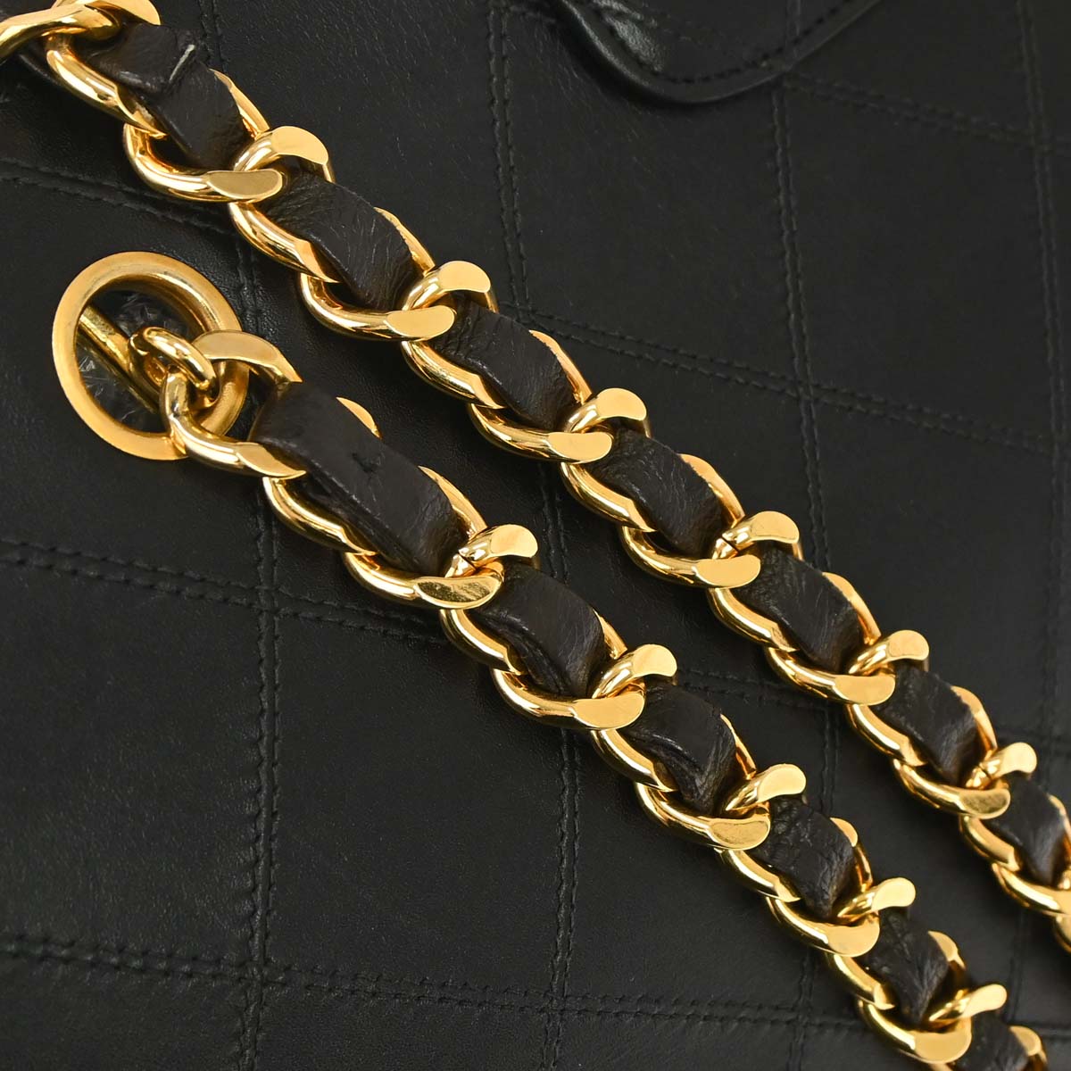 Chanel 1994-1996 Black Lambskin Bicolore Supermodel Shoulder Bag