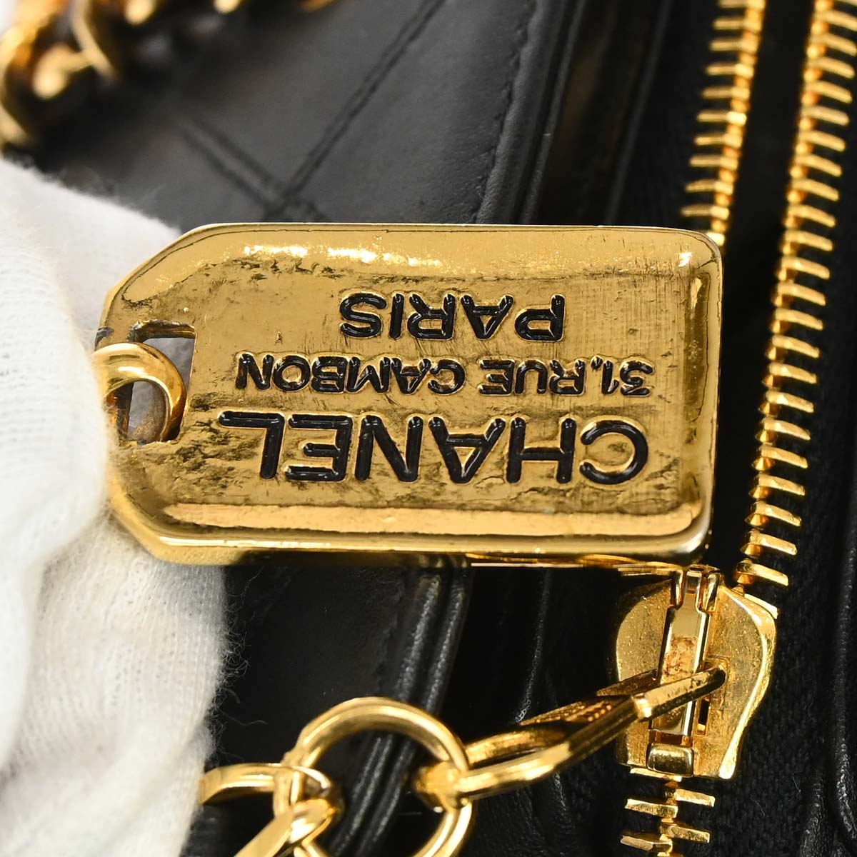 Chanel 1994-1996 Black Lambskin Bicolore Supermodel Shoulder Bag