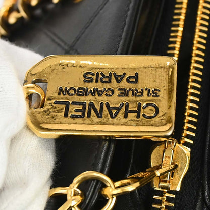 Chanel 1994-1996 Black Lambskin Bicolore Supermodel Shoulder Bag