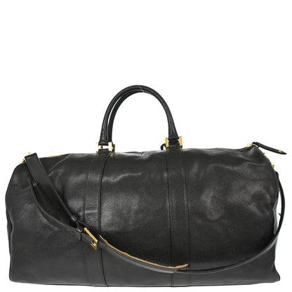 Chanel 1991-1994 Black Caviar Skin 2way Duffle Handbag