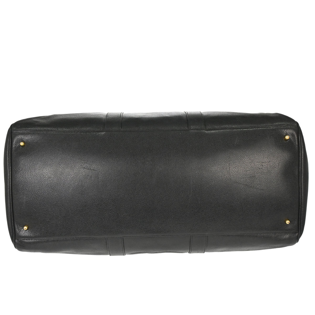 Chanel 1991-1994 Black Caviar Skin 2way Duffle Handbag