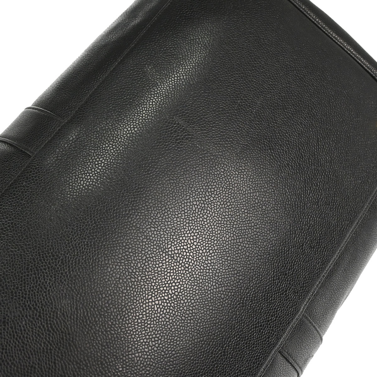 Chanel 1991-1994 Black Caviar Skin 2way Duffle Handbag