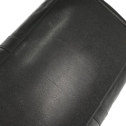 Chanel 1991-1994 Black Caviar Skin 2way Duffle Handbag