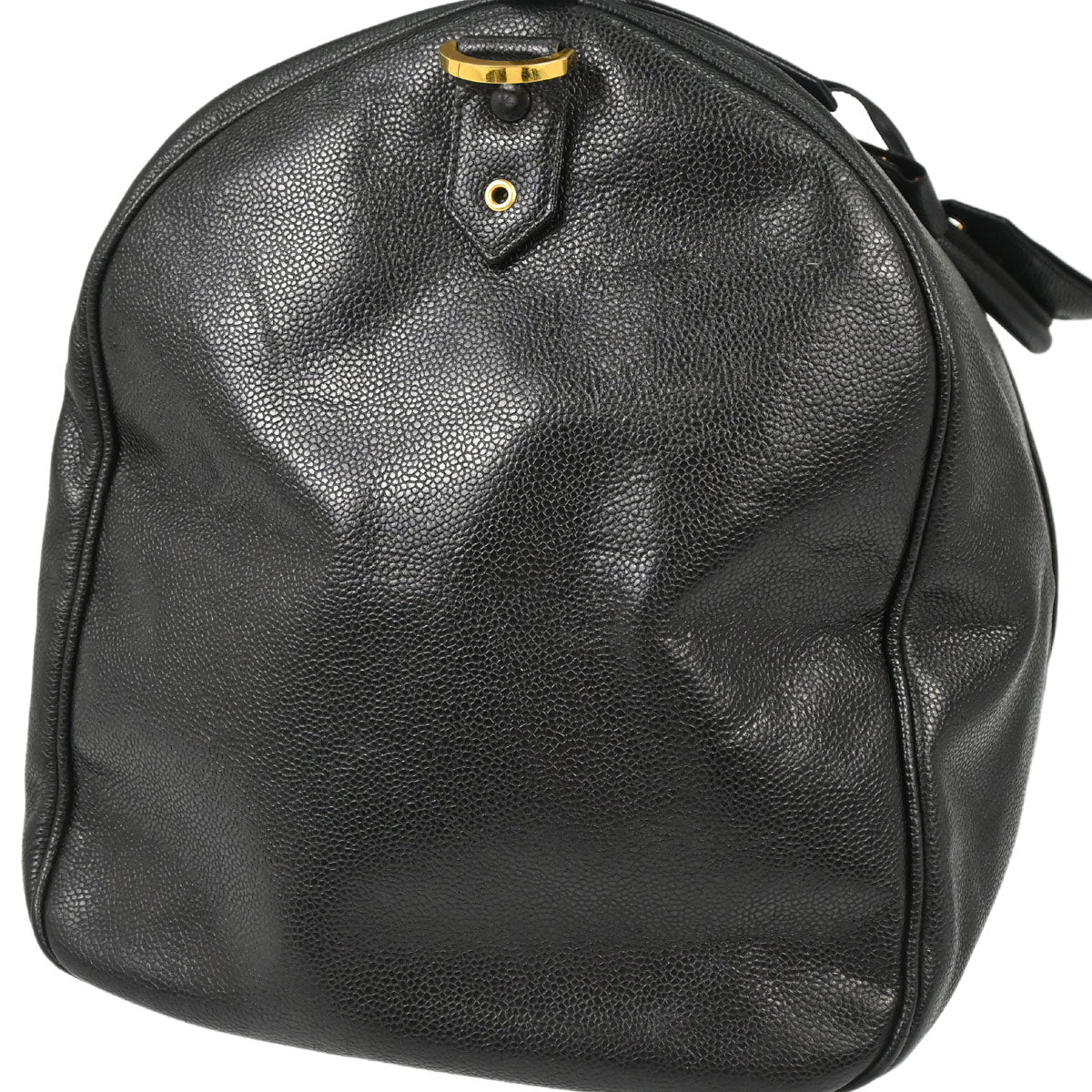 Chanel 1991-1994 Black Caviar Skin 2way Duffle Handbag