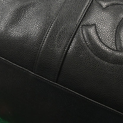 Chanel 1991-1994 Black Caviar Skin 2way Duffle Handbag