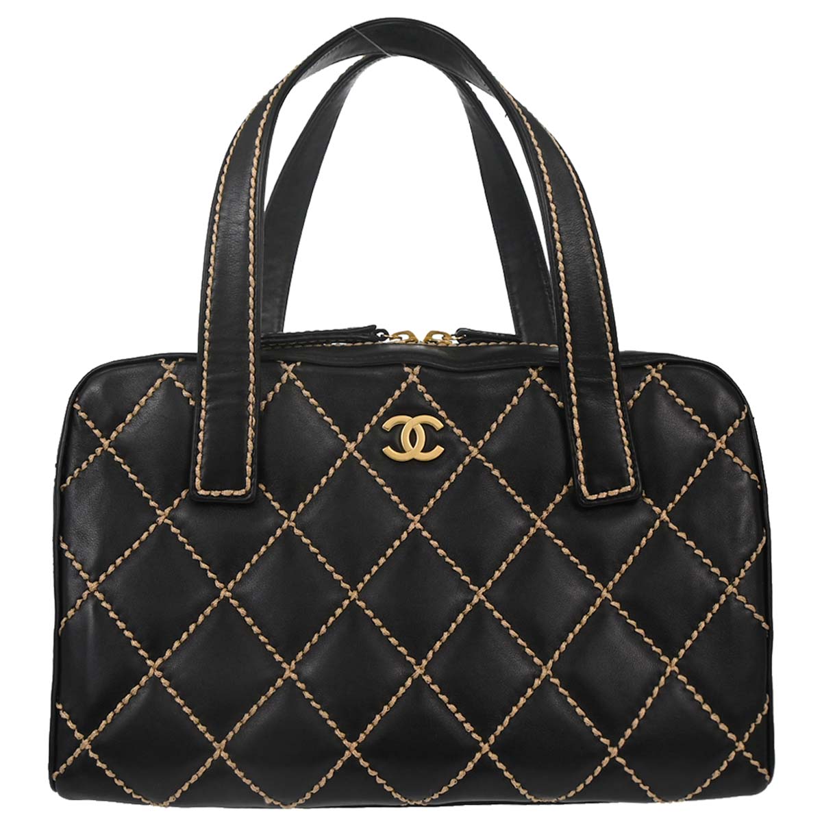 Chanel Black Calfskin Wild Stitch Handbag