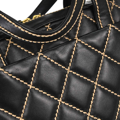 Chanel Black Calfskin Wild Stitch Handbag