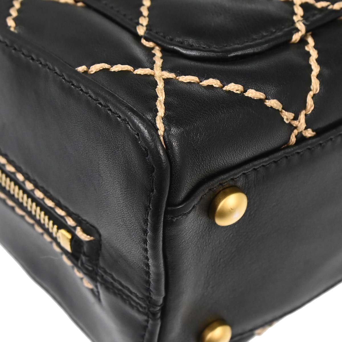 Chanel Black Calfskin Wild Stitch Handbag