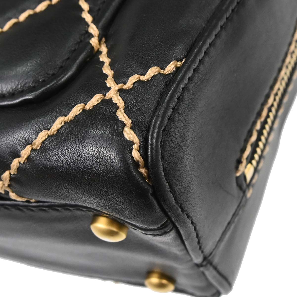 Chanel Black Calfskin Wild Stitch Handbag