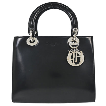 Christian Dior Black Patent Leather Medium Lady Dior Handbag