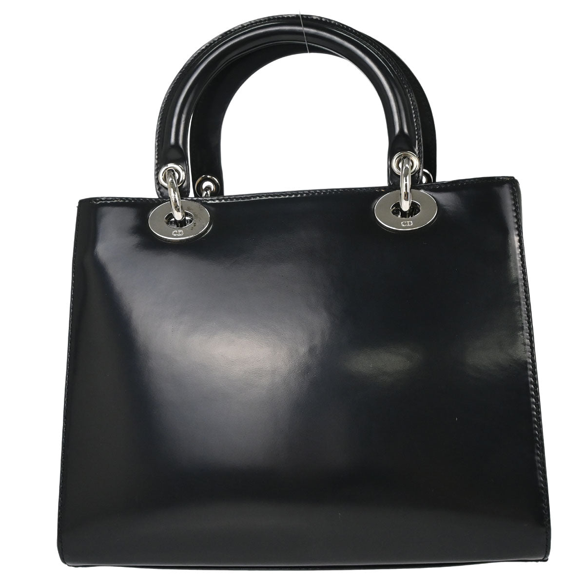 Christian Dior Black Patent Leather Medium Lady Dior Handbag