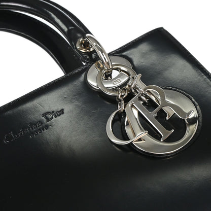 Christian Dior Black Patent Leather Medium Lady Dior Handbag