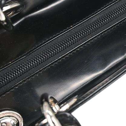 Christian Dior Black Patent Leather Medium Lady Dior Handbag