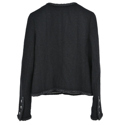 Chanel 2008 Little Black Line Single Breasted Collarless Jacket #36