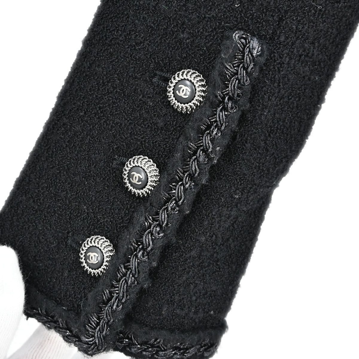 Chanel 2008 Little Black Line Single Breasted Collarless Jacket #36