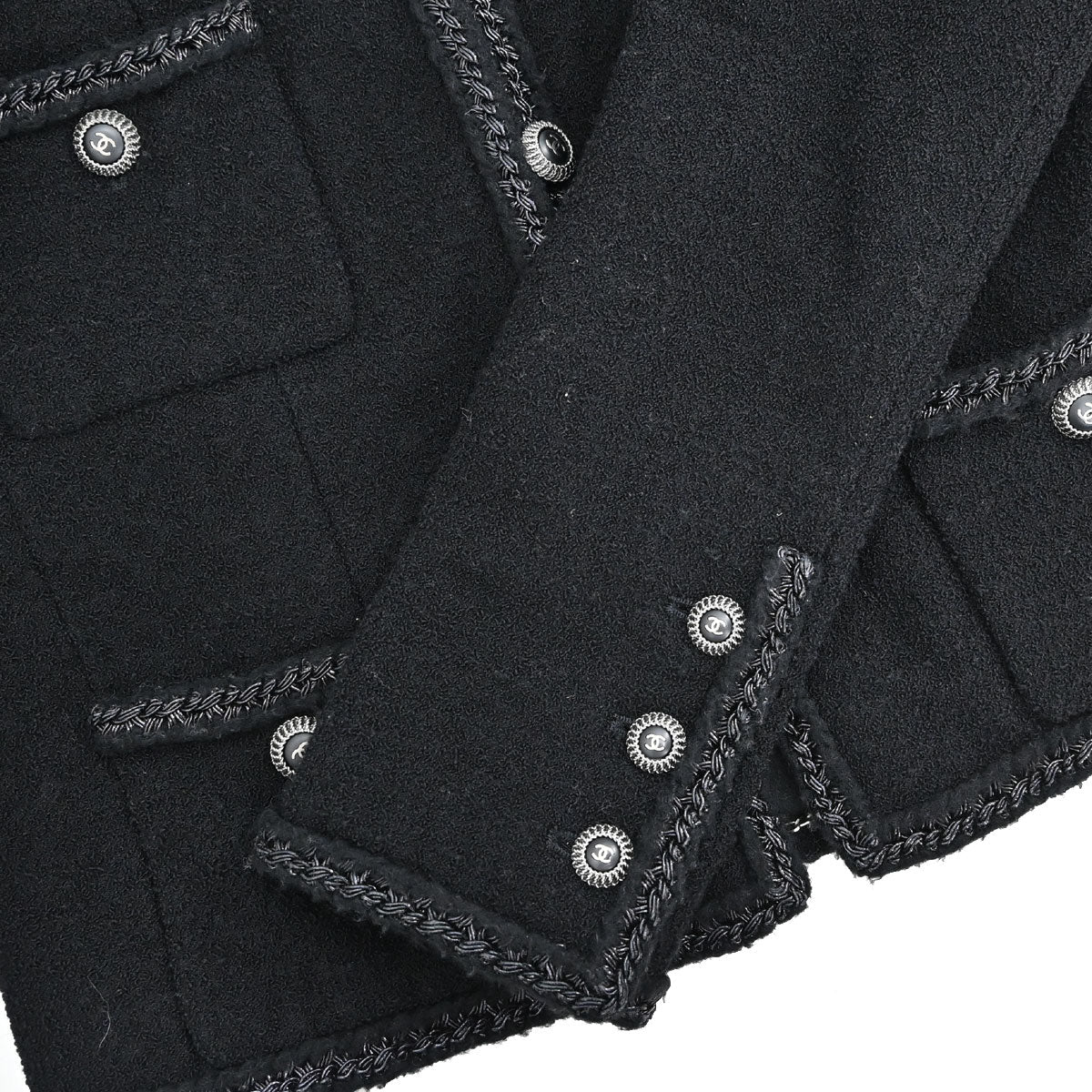 Chanel 2008 Little Black Line Single Breasted Collarless Jacket #36