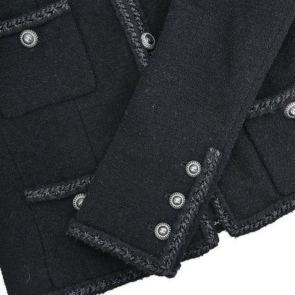 Chanel 2008 Little Black Line Single Breasted Collarless Jacket #36